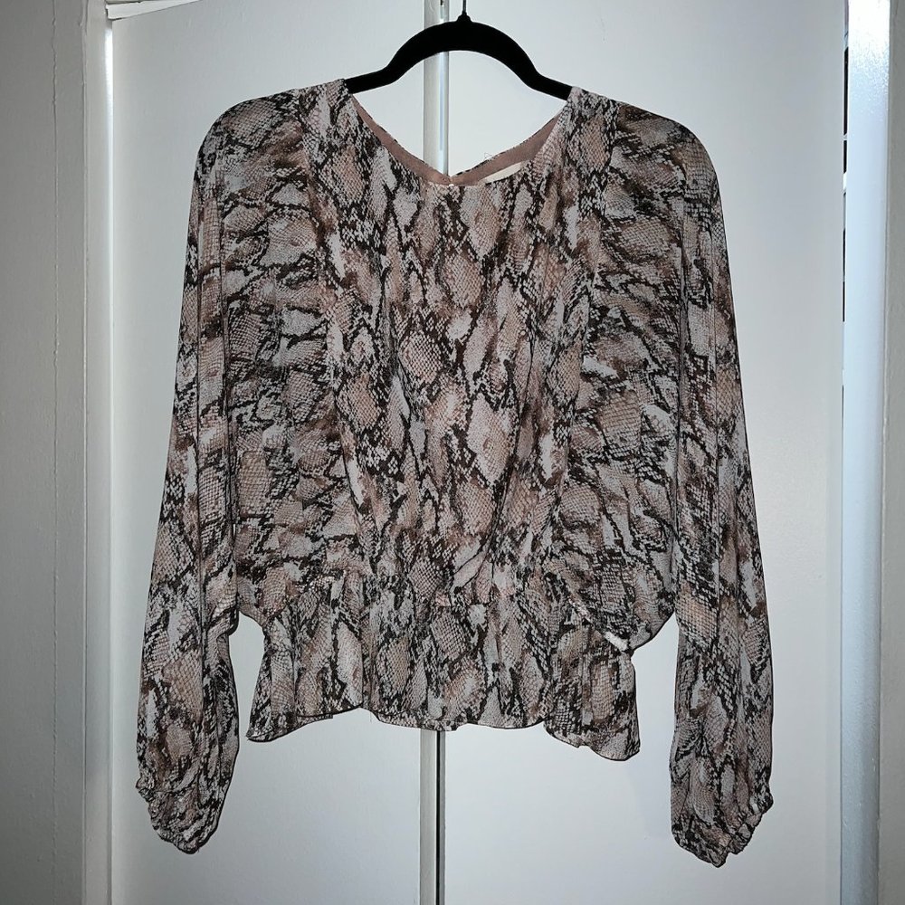 Altar'd State Medium Pink Snakeskin Blouse
